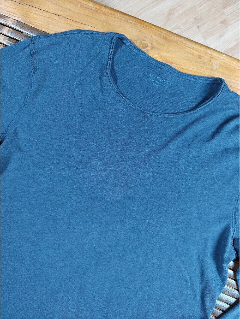 AllSaints Men's Black Raw Edge Seam Long Sleeve Crew Neck T-Shirt size - M